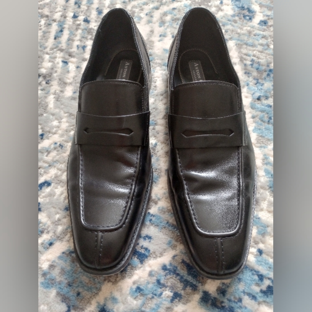 Aston Grey  leather men shoes.